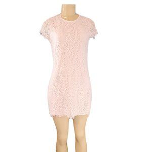 Francesca's Mi Ami Pink Lace Mini Sheath Dress. Fits like a XS.